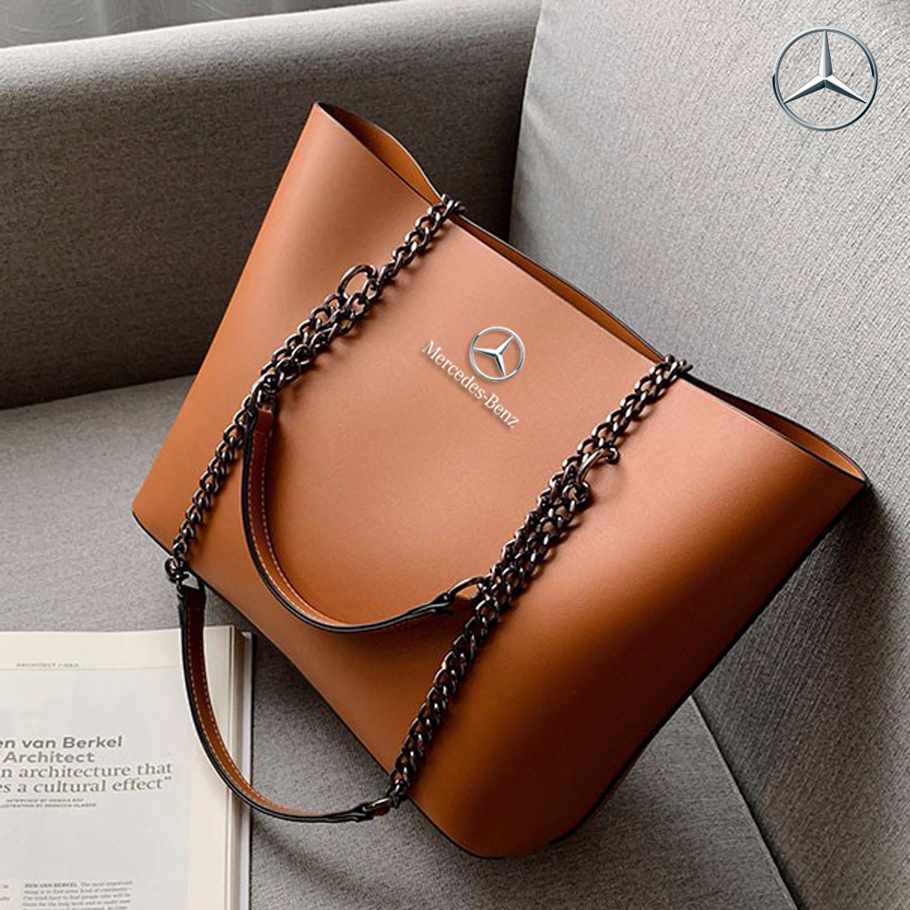 Mercedes Benz Genuine Leather Women Long Purse Female Clutch