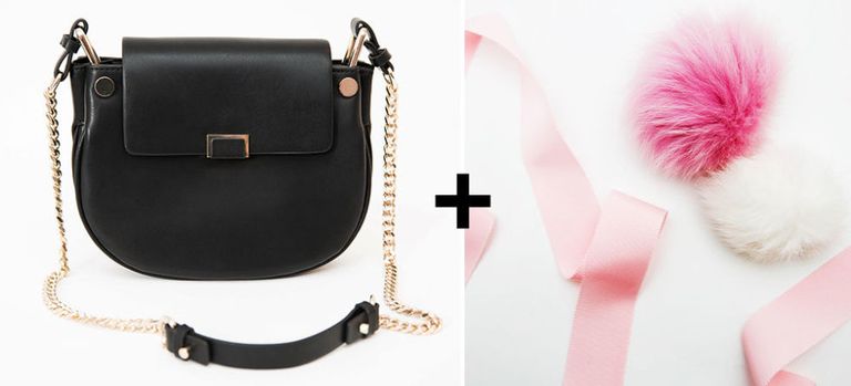 Replace the strap on your purse with a feminine grosgrain ribbon