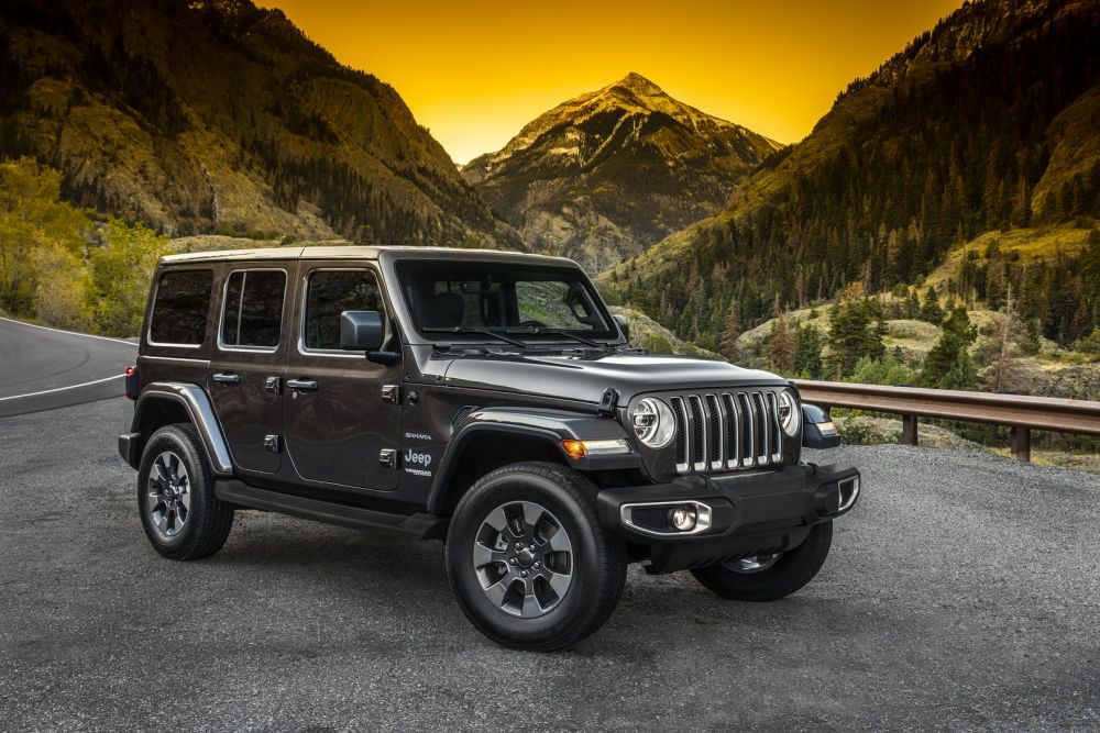 Jeep car black on the trail