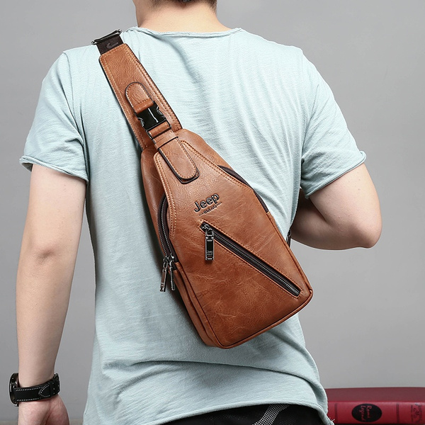 Jeep leather 2025 sling bag