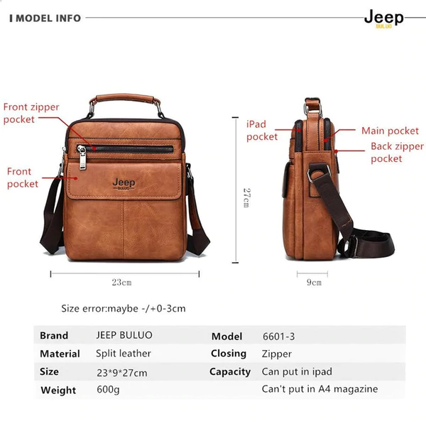 Jeep Triple Zipper Leather HandBag Jeep Purses - Vascara