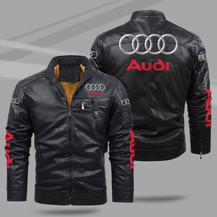 Mellem til eksil anspændt Audi Jacket Audi Fleece Leather Jacket V45 Audi Collection - Vascara