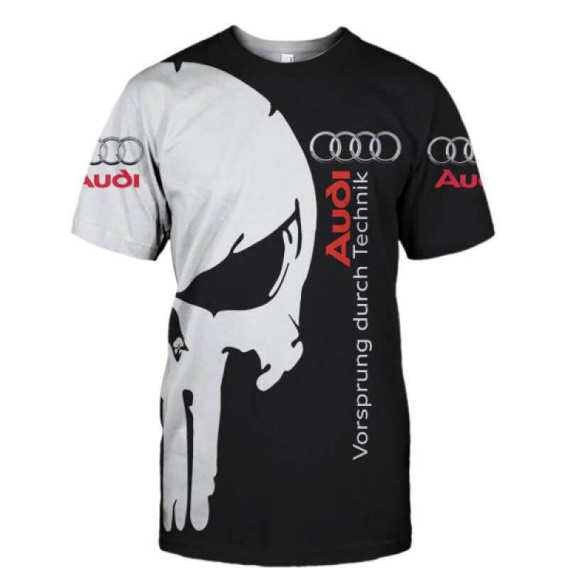 på trods af Sæt ud hjemmehørende Audi Hoodies Audi Skull T-shirt Vorsprung Durch Technik Unisex - Vascara