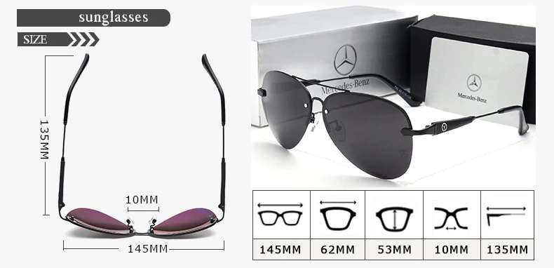kartoffel Brokke sig bag Mercedes Benz Aviator Polarized Sunglasses - Vascara