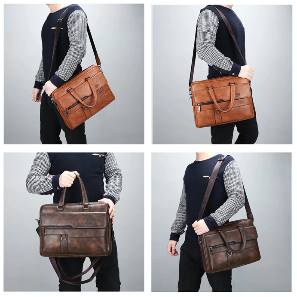 Genuine Leather Crossbody Laptop Bags Men Formal Briefcases Satchel  Shoulder Bag