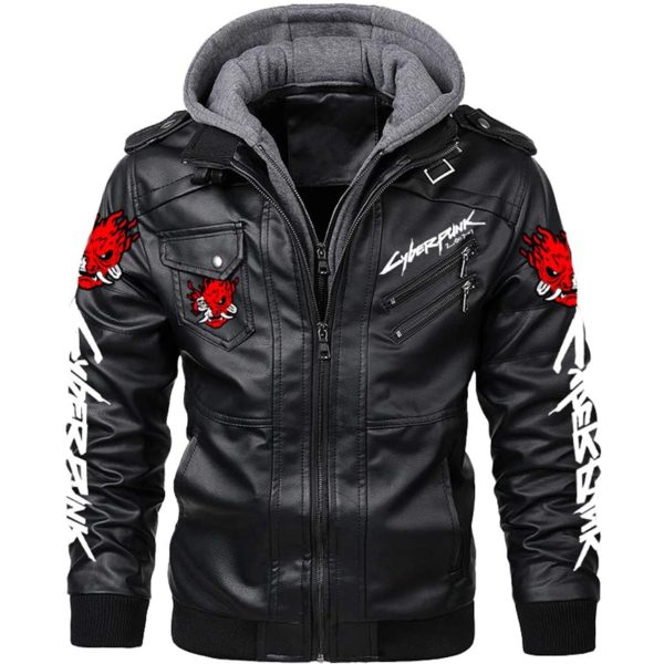 Cyberpunk Jacket Samurai Devil Black Leather Costume Jacket - Vascara