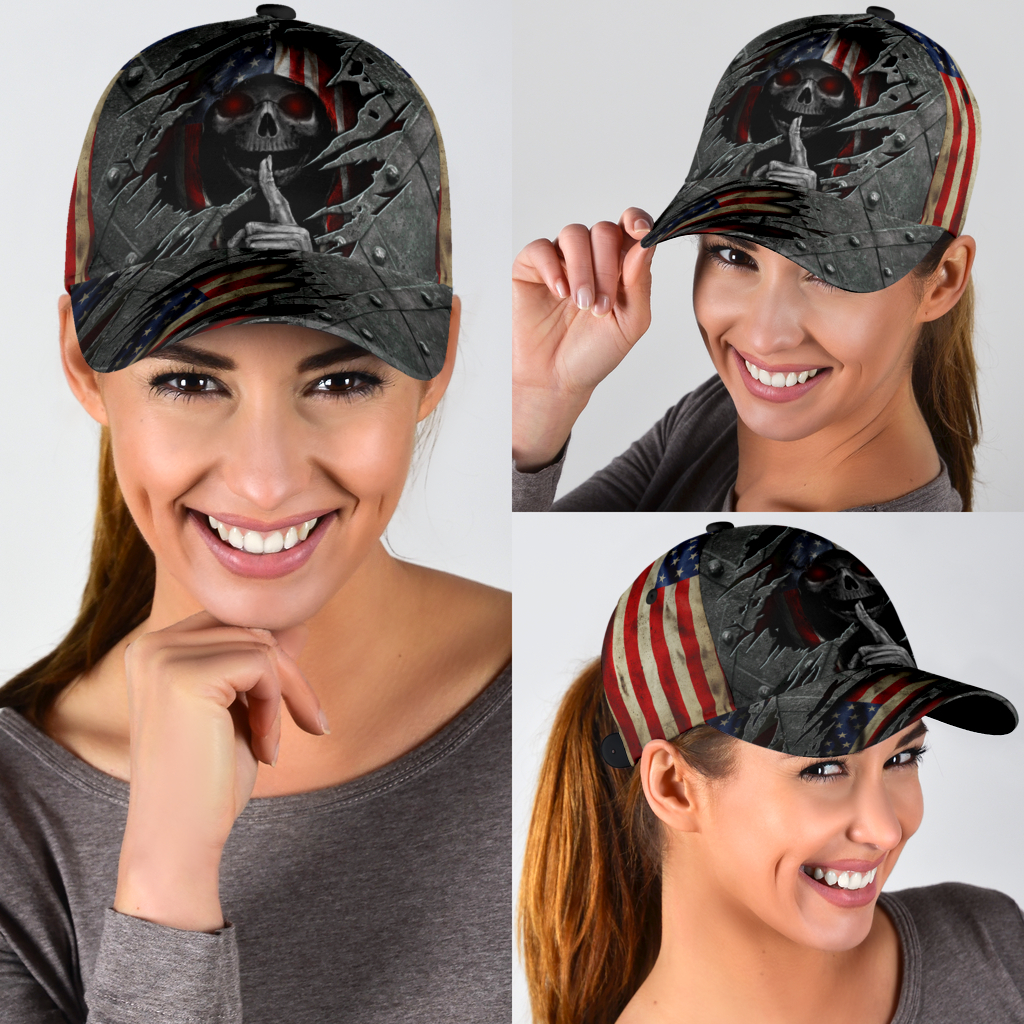 Skull Hats Skull American Flag Classic Caps V45 - Tana Elegant