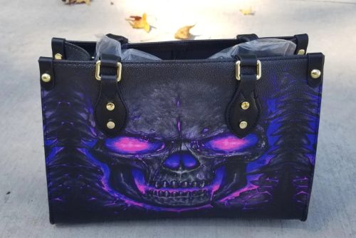 Skull Purses Purple Skull Leather Bag Handbag V01 photo review