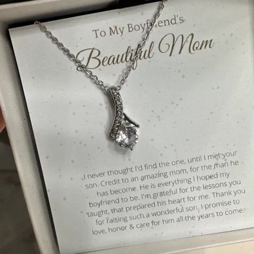 To My Boyfriend's Mom Ribbon Necklace - Gift for Boyfriends Mom, Mothers Day Gift for Boyfriends Mom photo review