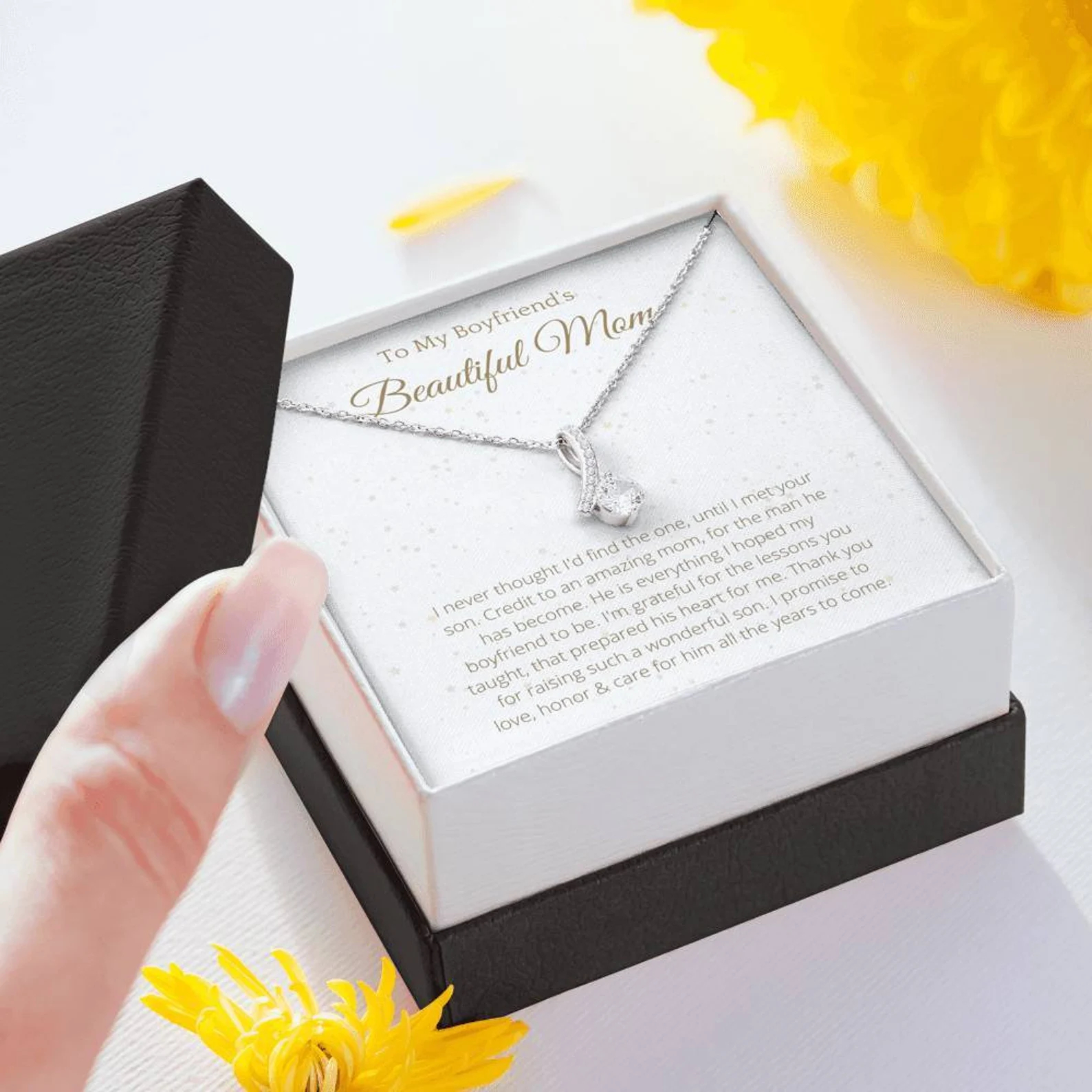 To My Boyfriend's Mom Necklace, Gift for Boyfriend Mother, Birthday Gift  Christmas Gift for Boyfriends Mom 