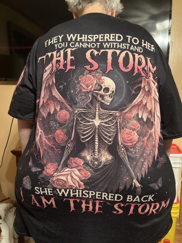 Skull Hoodies I Am The Storm Skeleton Roses Wings T-Shirts V45 photo review