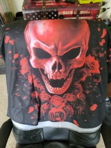 Red Rose Blood Skull Custom Baseball Jersey photo review