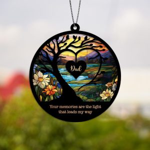 Loss Of Family Personalized Suncatcher, Sympathy Gift, Remembrance Gifts, Bereavement, Loss, Father Memorial, Loss Of Dad, Father in Heaven image 1
