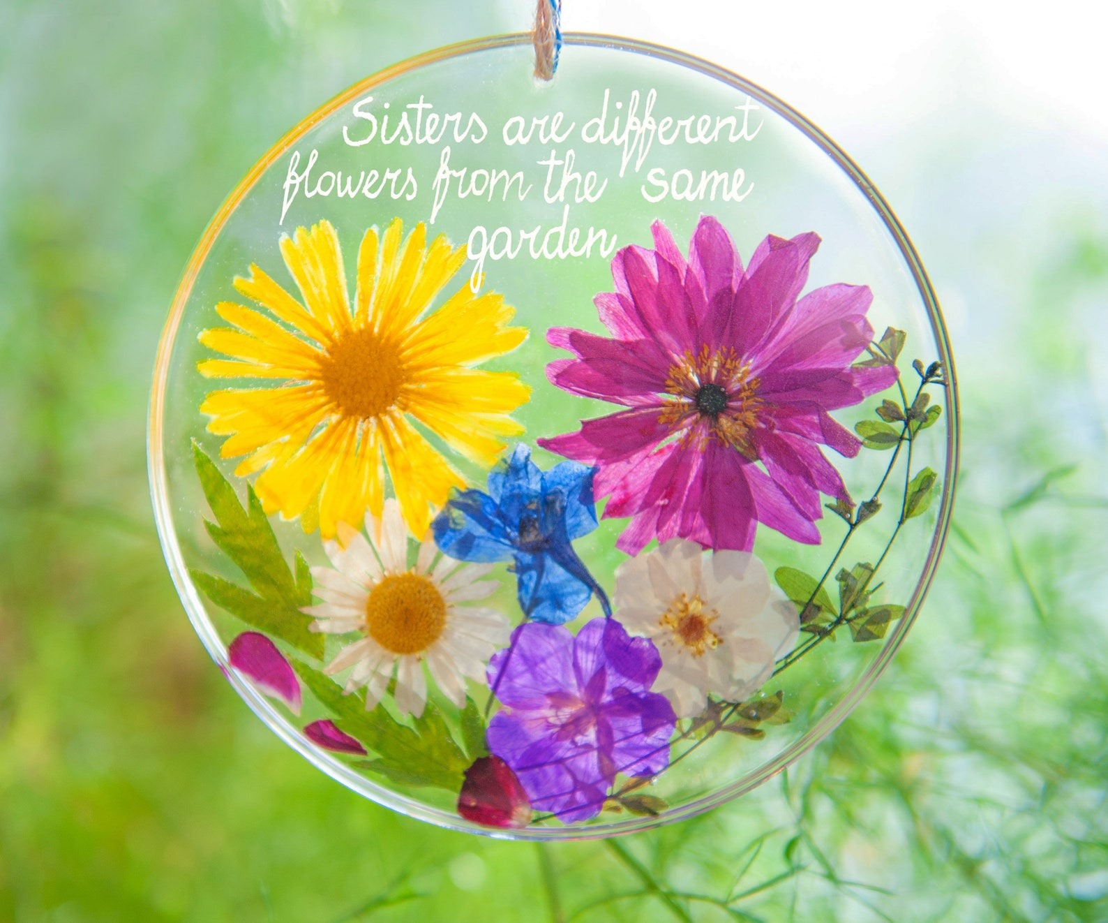 14 Flower Heart - ornament with natural flowers