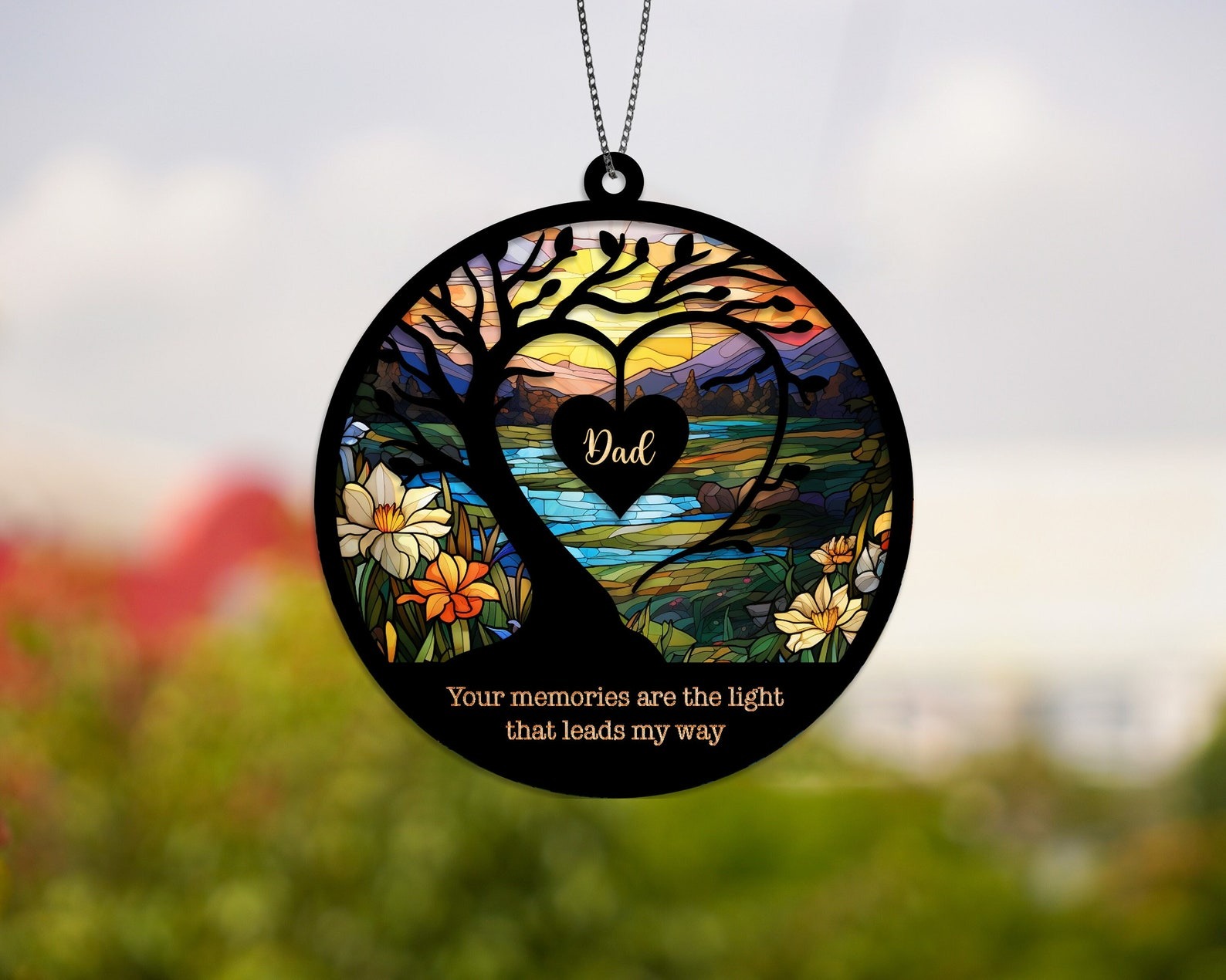 17 Loss Of Family Personalized Suncatcher, Sympathy Gift, Remembrance Gifts, Bereavement, Loss, Father Memorial, Loss Of Dad, Father in Heaven image 1