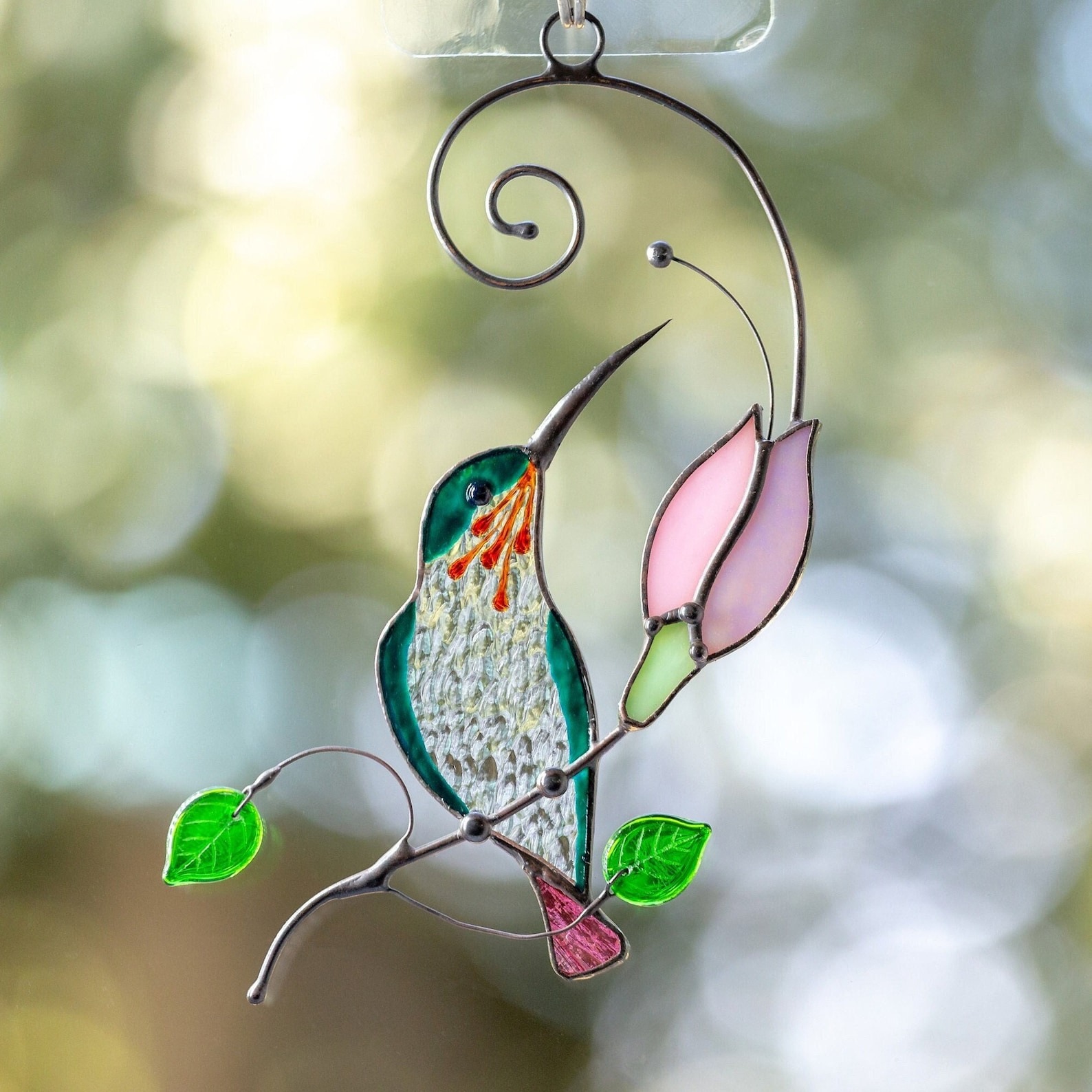 20 Hummingbird stained glass window hanging