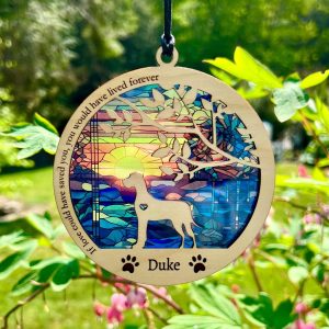Dog Memorial Suncatcher, Breed Specific Pet Loss Gift, Perfect for dog lover, mixed breed, rescue dogs, service dogs Suncatcher Only