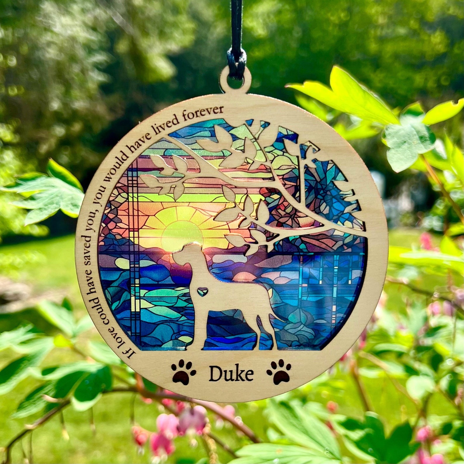 43 Dog Memorial Suncatcher, Breed Specific Pet Loss Gift, Perfect for dog lover, mixed breed, rescue dogs, service dogs Suncatcher Only
