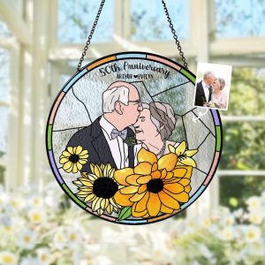 stained glass decor, memorial keepsake, window hangings, suncatcher decor, portrait from photo, wedding anniversary, engagement gifts, photo keepsake, Wedding suncatcher, gift for parents, anniversary gift, Couple gift, valentines day gift