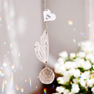 sun catcher butterfly Sympathy gift, poem card Memorial suncatcher, sympathy gift, loss of mom, mother, dad, brother, sister. Personalized image 1